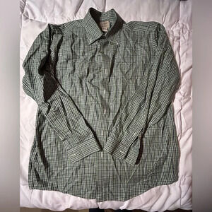 LL BEAN men’s wrinkle free traditional fit kennebunk plaid sports shirt